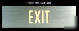 Kickplate for door w/ glow in the dark exit sign