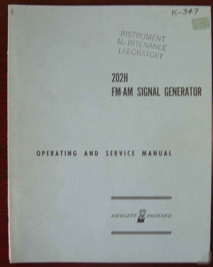 Hp 202H am/fm signal generator manual