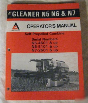  allis-chalmers gleaaner N5, N6 & N7 combine manual