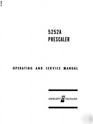 Agilent hp 5252A operation & service manual