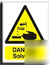 Danger solvents sign-adh.vinyl-200X250MM(wa-017-ae)