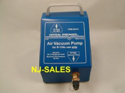 Air vacuum pump R134A a/c work central pneumatic