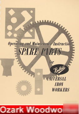 Oz~buffalo universal iron workers operator part manual