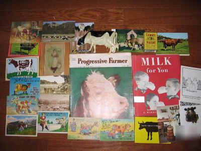 Old farming dairy cows book postcards nylint lot stuff