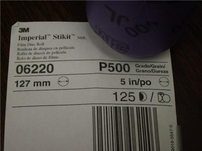 3M imperial stikit 06220 P500 film disc 125 per roll
