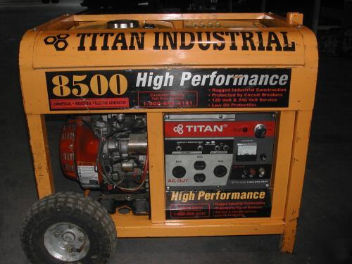 Titan 8500 watt gas power generator used