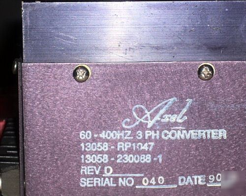 Axel 60 to 400HZ 3 phase converter module
