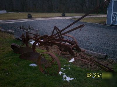 Antique two bottom farm plow