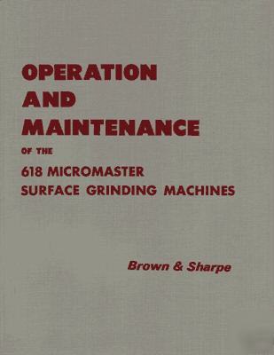 Brown & sharpe 618 micromaster operators manual