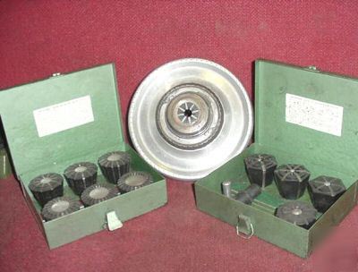 Jacobs rubber flex lathe chuck w/ collets / lo/L0 back