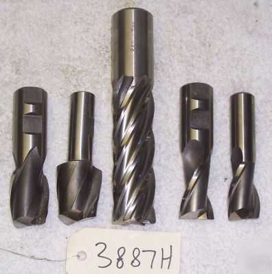 New (5) brand end mills, hss niagara