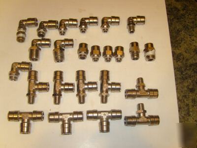  camozzi 1/2IN.tubing, various fittings 24 pcs. bimba 