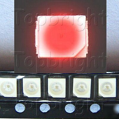 New 500 pcs plcc-2 power top smd smt 1300 mcd red led 