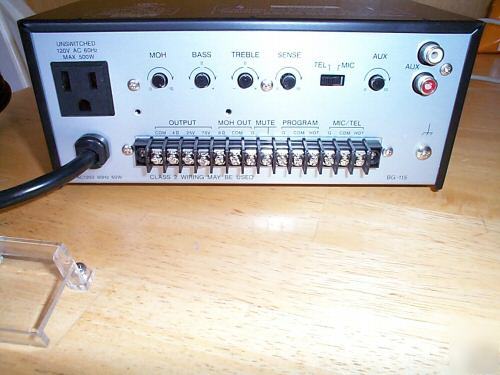 Toa bg-115 telephone music paging intercom amp 