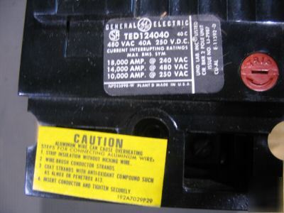 General elecric circuit breaker TED124040 40A nos 2POLE