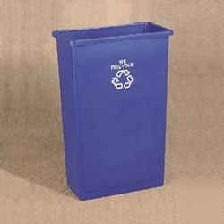 Slim jim 23-gallon recycling container-rcp 3540-06 blu