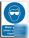 Wear goggles sign-s. rigid-200X250MM(ma-046-re)