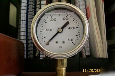 Hydraulic pressure gauge, 0-5,000 psi, 4