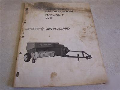 New 1973 holland 276 hayliner baler assembly info