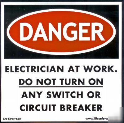 Electrical danger safety sign