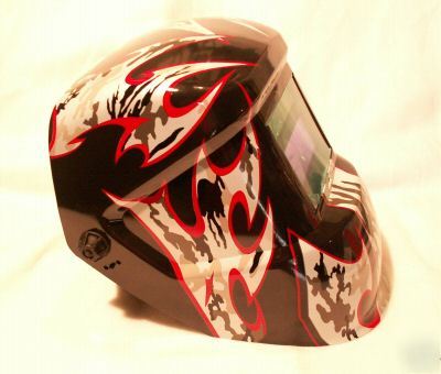 Solar + aaa battery auto darkening welding helmet hood 