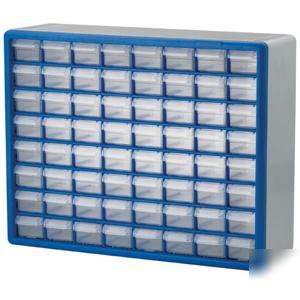 Part bin storage cabinet akro mil 64 drawer 10764 blue
