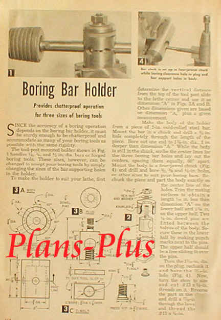 Triple size boring bar holder plans 4 metal lathe