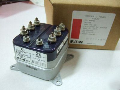 Eaton hermetic power relay contactor 50A 6042H201 