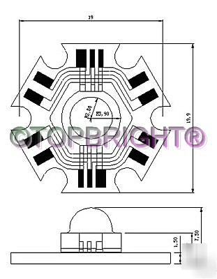 1 pc 3W manaul control 6 pin rgb full color led 70 lm