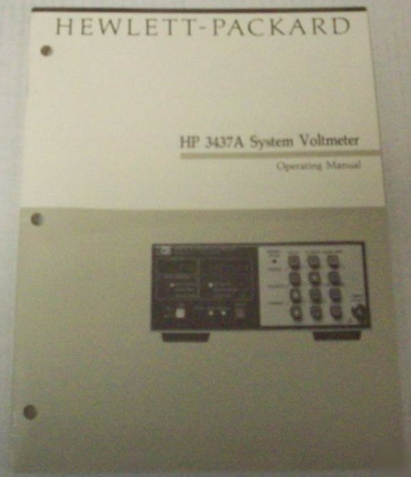 Hp 3437A system voltmeter operating manual - $5 ship 