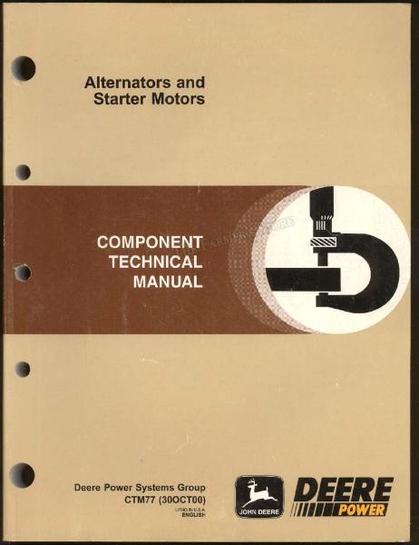 John deere alternator & starter motor technical manual