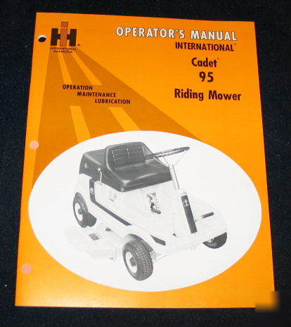 Ih intl harvester no 95 cadet riding mower