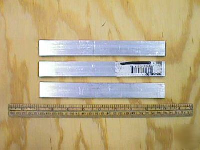 3 pcs. of 6063 aluminum 3/8 x 1 x 7 7/8 inches