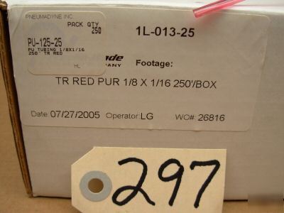 Polyurethane tubing pneumadyne 1/8 x 1/16 transl. red