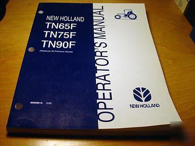 New holland TN65F TN75F TN90F operator's manual tractor