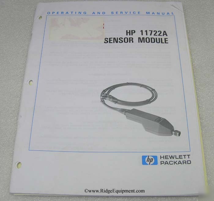 Hp 11722A sensor module operating & service manual