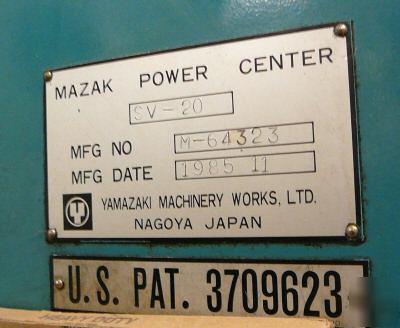 Mazak sv-20 power center, 4 axis, 40 tool, fanuc 11M