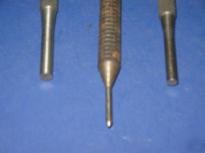 Starrett hole punch (2) meyhew punch (1)vintage 