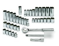 39PC 3/8IN. dr. sae/metric 6 pt complete socket set -sk