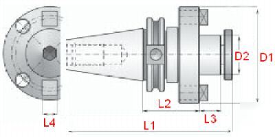 Bison cat-50 face mill holder-2X2.4 arbor diameter:2
