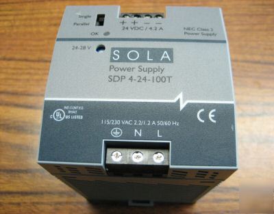 Sola sdp 4-24-100T 24VDC/4.2A power supply SDP4-24-100T