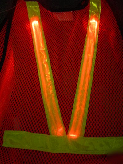 Illuminated lighted safety vest orange reflective 