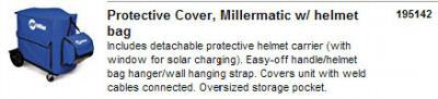 Miller 195142 millermatic protective cover w/helmet bag