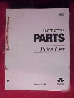 1987 massey ferguson united states parts price list