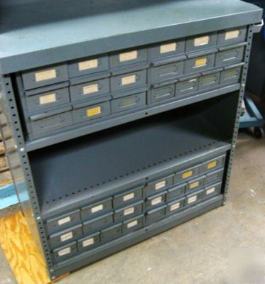 Large parts drawers and cabinet system w/ workbench
