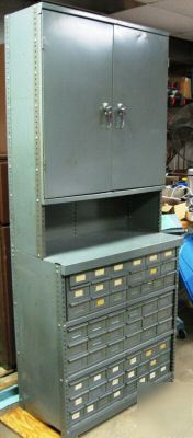 Large parts drawers and cabinet system w/ workbench