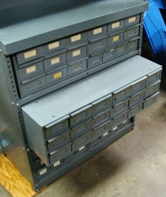 Large parts drawers and cabinet system w/ workbench