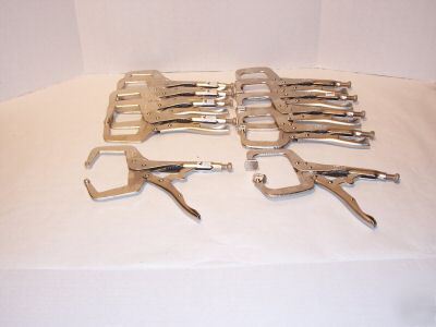 10 pc 5 11'' locking c clamps no pad & 5 with pad 