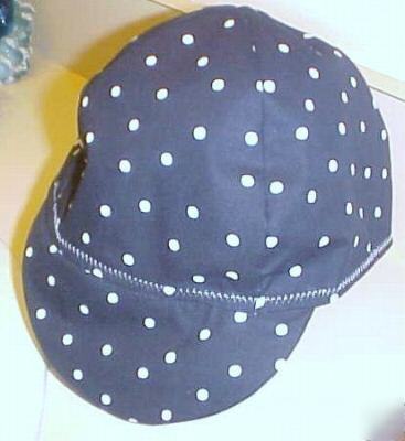 Black polka dot reversable welder cap caps hat hats