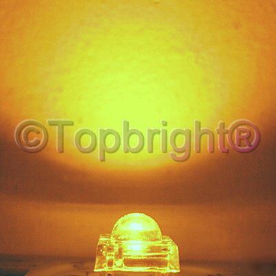 200PCS 5MM 15000MCD super flux yellow led free resistor